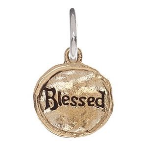 New-Waxing Poetic brass/sterling “Blessed” charm
